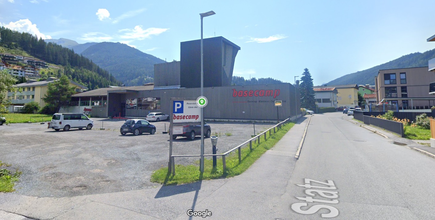 Google Maps Route zum Basecamp Kletterzentrum Wipptal, Tirol